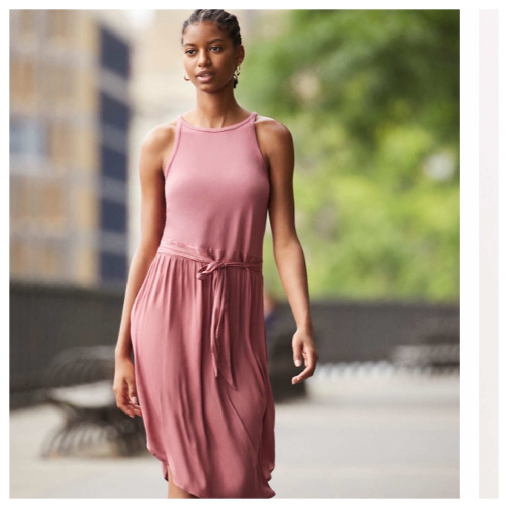 LOFT Mauve Sleeveless Midi Dress